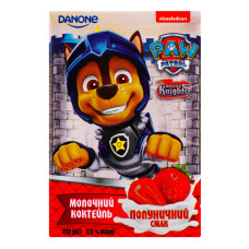 Коктейль молочний 2.5% Полуничний Paw Patrol Danone т/п 212г