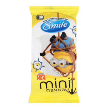 Серветки вологі Ліцензійні герої Mini Smile 8шт
