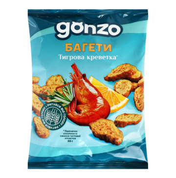 Багети пшеничні Тигрова креветка Gonzo м/у 50г