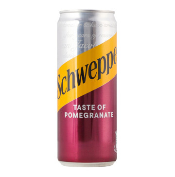 Напій безалкогольний сильногазований на ароматизаторах Смак граната Schweppes з/б 330мл