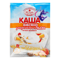 Каша миттєвого приготування Вівсяна з персиком+льон Козуб продукт м/у 40г