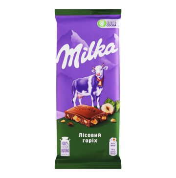 Шоколад молочний Лісовий горіх Milka м/у 90г