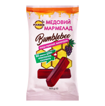 Мармелад медовий Мед-пряний виноград Bumblebee Marbee м/у 50г