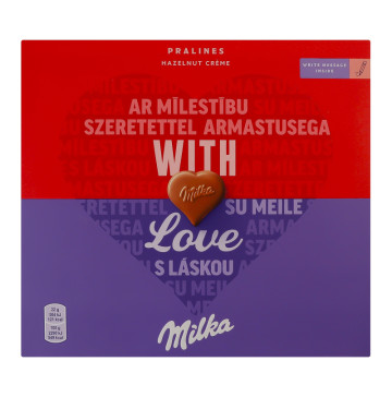 Цукерки з молочного шоколаду з горіховою начинкою Love Milka к/у 5х22г