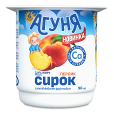 Сирок 3.9% для дітей від 6міс Персик Агуня ст 90г