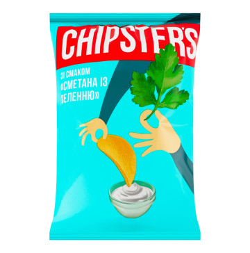 Чипси картопляні Сметана із зеленню Chipster's м/у 60г