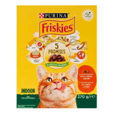 Корм сухий для дорослих котів з куркою індичкою та овочами Friskies к/у 270г