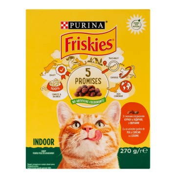 Корм сухий для дорослих котів з куркою індичкою та овочами Friskies к/у 270г