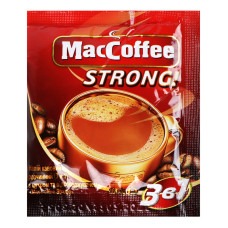 Напій кавовий розчинний з цукром та підсолоджувачем MacCoffee 3в1 Strong м/у 16г