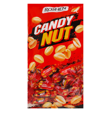 Цукерки глазуровані м'яка карамель з арахісом Candy Nut Roshen кг