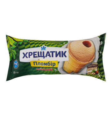 Морозиво пломбір зі смаком лісового горіха у вафельному стаканчику Київський Хрещатик м/у 90г