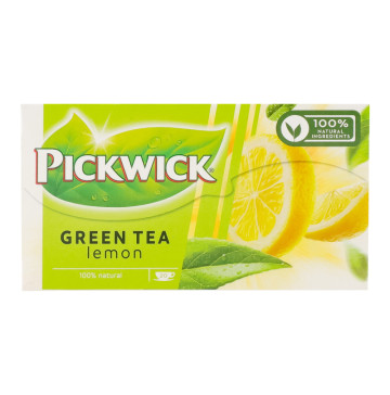Чай зелений ароматизований з лемонграсом та цедрою лимона Pickwick к/у 20х2г