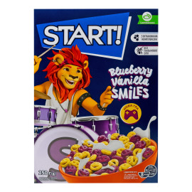 Сніданки сухі зернові зі смаком чорниці та ванілі Смайлики Start! к/у 250г