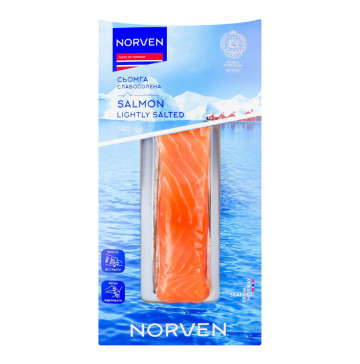 Сьомга філе-шматок Norven сл/с з/ш 1с в/у 180г