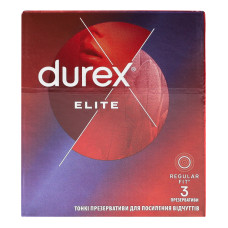 Презервативи латексні з силіконовою змазкою Elite Durex 3шт