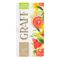 Чай зелений з ароматом грейпфрута, огірка та кавуна з натуральним підсолоджувачем Літня свіжість Graff к/у 20х1.5г