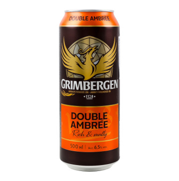 Пиво спеціальне 500мл 6.5% темне пастеризоване Rich&Malty Double Ambree Grimbergen з/б