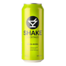 Напій слабоалкогольний 500мл 7% сильногазований Бора Бора Cocktails Shake з/б