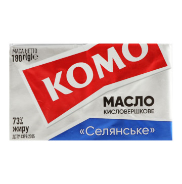 Масло 73% кисловершкове Селянське Комо м/у 180г