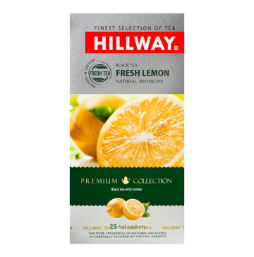 Чай чорний байховий дрібний з лимоном Exclusive Hillway к/у 25х1.5г