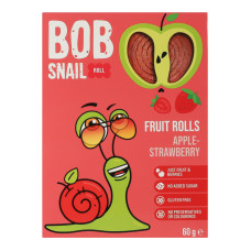 Цукерки фруктові натуральні Apple-strawberry Rolls Bob Snail к/у 60г