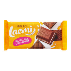 Шоколад молочний з молочною начинкою та вафлею Lacmi Roshen м/у 90г Шоколад молочний з молочною начинкою та вафлею Lacmi Roshen м/у 90г