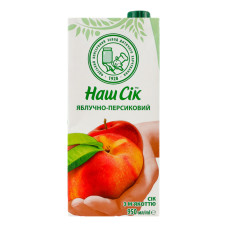 Сік з м'якоттю Яблучно-персиковий Наш сік т/п 950мл