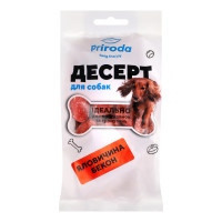 Корм додатковий для собак Яловичина-бекон Десерт Priroda м/у 100г