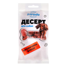 Корм додатковий для собак Яловичина-бекон Десерт Priroda м/у 100г Корм додатковий для собак Яловичина-бекон Десерт Priroda м/у 100г