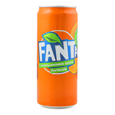 Напій безалкогольний сильногазований соковмісний на ароматизаторах Fanta з апельсиновим соком з/б 330мл