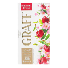 Чай чорний байховий з ароматом квітів малини та вишні з натуральним підсолоджувачем Вишнева ягода Graff к/у 20х1.5г