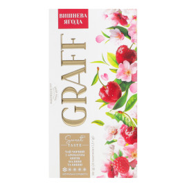 Чай чорний байховий з ароматом квітів малини та вишні з натуральним підсолоджувачем Вишнева ягода Graff к/у 20х1.5г