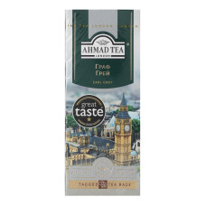 Чай чорний байховий дрібний з ароматом бергамоту Earl Grey Ahmad Tea к/у 25х2г