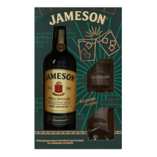 Набір Віскі 40% 0.7л ірландське + 2 склянки Jameson к/у 3шт