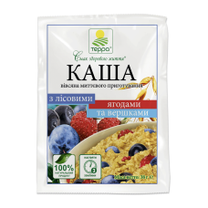 Каша Терра вівсяна швидкого приготування з вершками та лісовими ягодами 38г