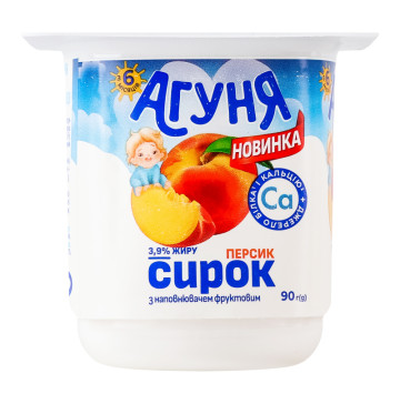 Сирок 3.9% для дітей від 6міс Персик Агуня ст 90г