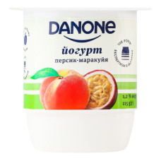 Йогурт 1.2% Персик-маракуйя Danone ст 115г