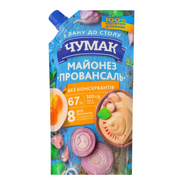 Майонез 67% Провансаль Чумак д/п 300г
