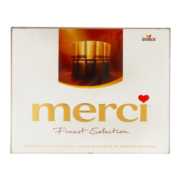 Цукерки 4 сорти гіркого шоколаду Merci 250г