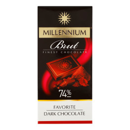 Шоколад 74% чорний Brut Favorite Millennium к/у 100г