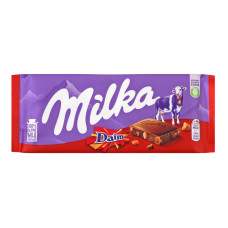 Шоколад молочний зі шматочками хрумкої карамелі з мигдалем Milka м/у 100г