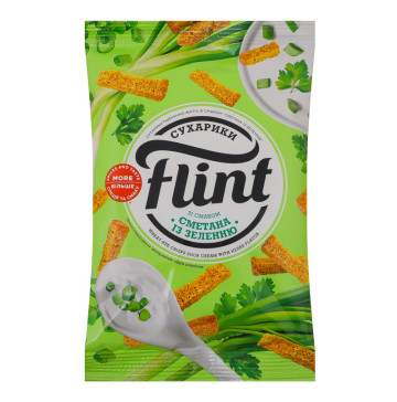 Сухарики пшенично-житні Сметана із зеленню Flint м/у 60г