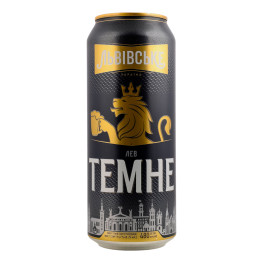 Пиво 480мл 4.7% темне пастеризоване Лев Темне Львівське з/б