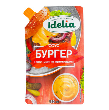 Соус майонезний з овочами та прянощами Бургер Idelia д/п 180г