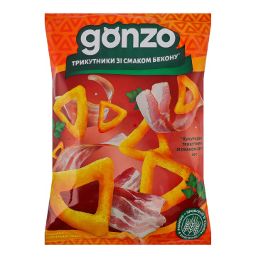Трикутники кукурудзяні зі смаком бекону Gonzo м/у 40г