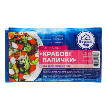 Палички крабові заморожені Океанічні Водний світ в/у 90г