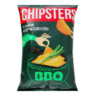 Чипси картопляні хвилясті Сир та цибуля Chipster's м/у 95г