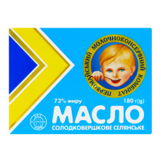 Масло 73% солодковершкове Селянське Первомайський МКК м/у 180г