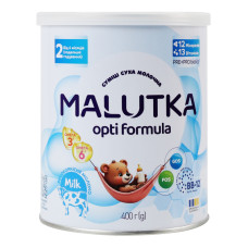 Суміш молочна суха для дітей від 6міс 2 Opti Formula Malutka з/б 400г