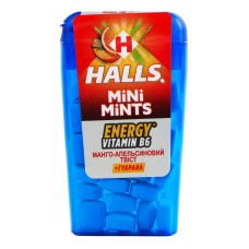 Цукерки з вітаміном B6 та екстрактом гуарани без цукру Манго-апельсиновий твіст Energy Mini Mints Halls п/у 12.5г